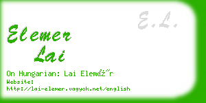 elemer lai business card